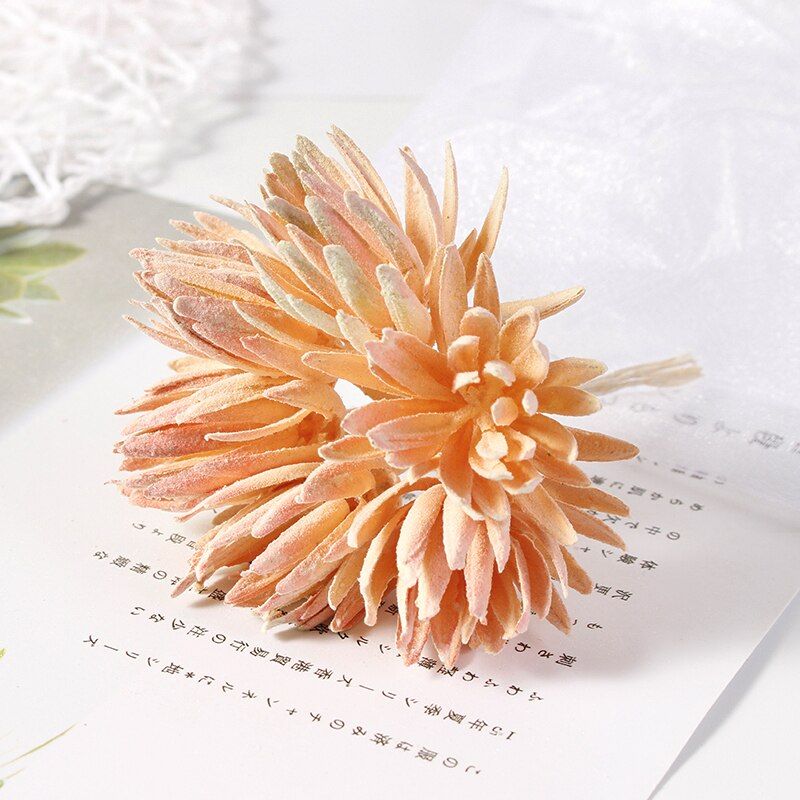 6pcs/lot 12cm  Artificial Flower Silk Mini Handmade Bouquet For Wedding Home Decoration DIY Wreath Christmas Fake Flowers