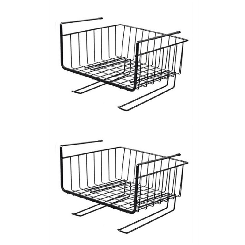 Cabinet Racks, Kitchen, Iron, Multi-Layer Storage Racks, Perforation-Free Wardrobe Storage, Layered Compartment Storage(2Pack)