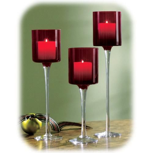 Circle Set of 3 Clear Raised Cylinder Glass Vases Candle Holders Home Decorations
