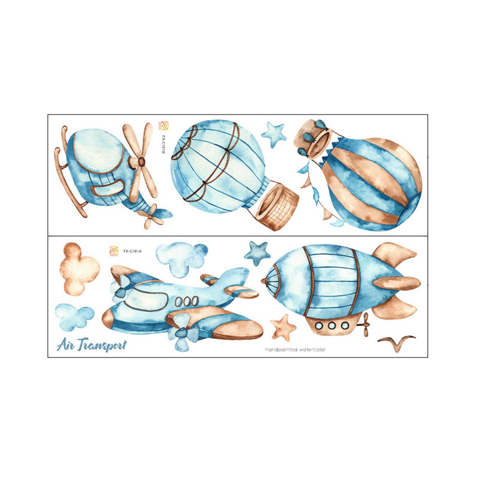 1 Set Plane Pattern Wall Stickers Eco-friendly PVC Car Window Wall Decal Sticker for Bedroom