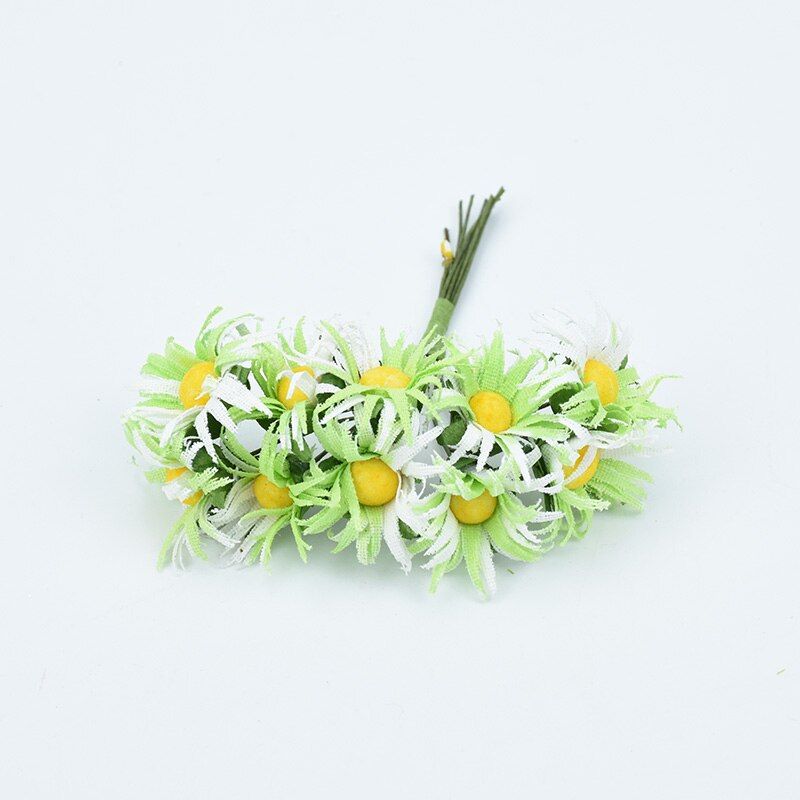 10pcs silk daisy MINI vases for wedding home decor diy gifts box christmas garland artificial flowers scrapbook fake sunflower