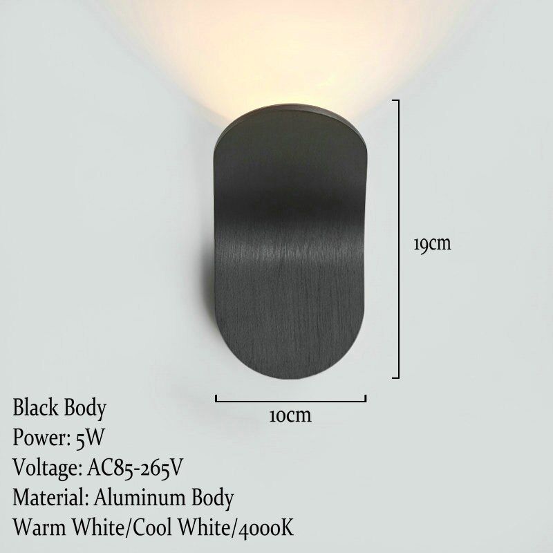 5W 7W LED Indoor Wall Lamp Bedroom Living Room Home Lamps Balcony TV Background Wall Light Bedroom Lamp Modern Aluminum Sconce