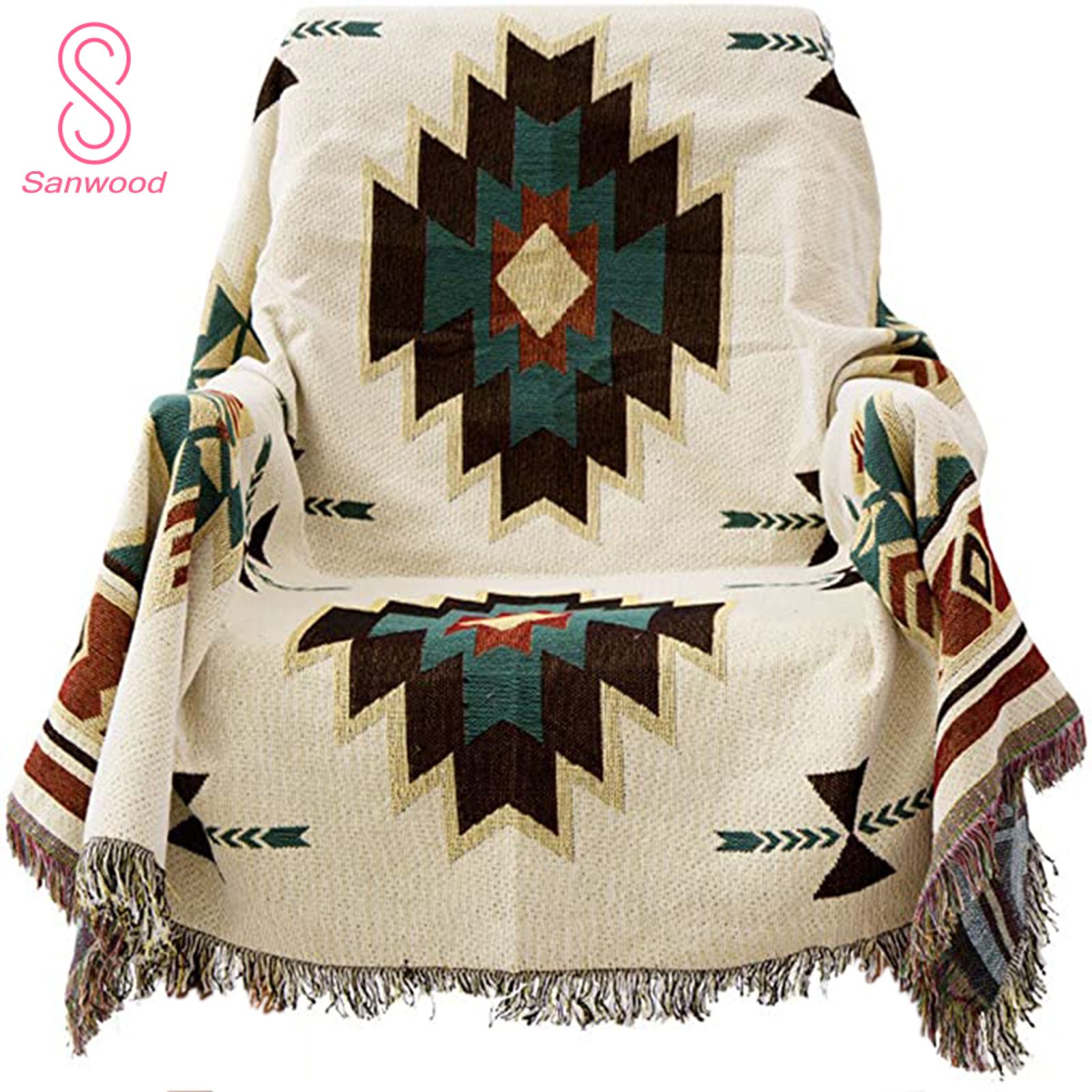 Blanket Soft Double-sided Cotton Multifunctional Picnic Camping Rug for Living Room