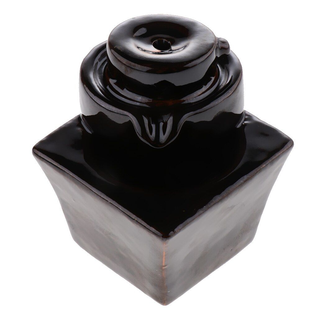Monk Buddha Censer Ceramic Waterfall Backflow Incense Burner Holder for Home Living Room Cafe Car Yoga Room Decor