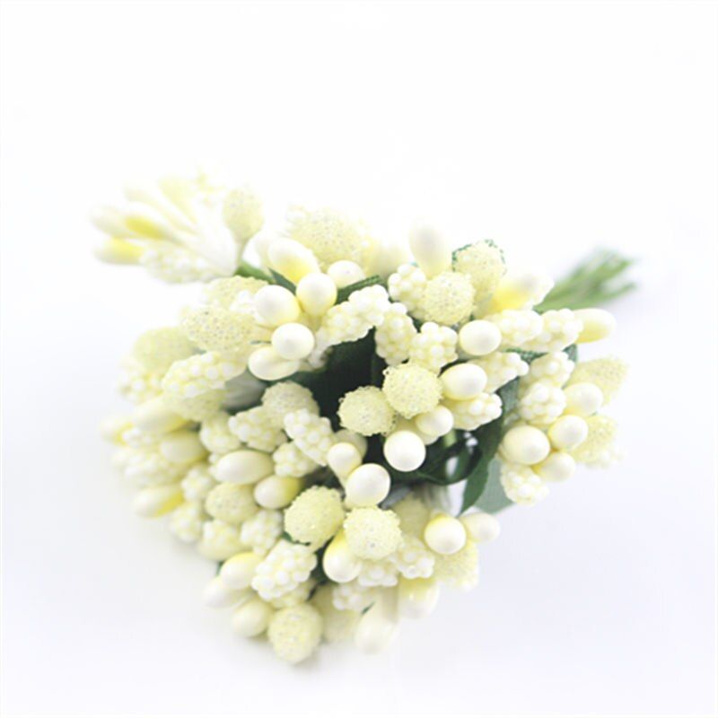 Cheap 12pcs Artificial Bud Stamen Berry Bacca Flower For Wedding Decoration DIY Scrapbooking Decorative Artificial flowers