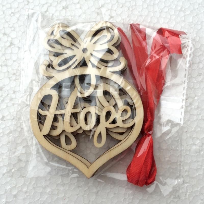Wooden Christmas Decoration Small Hollow Exquisite Pendant English Series