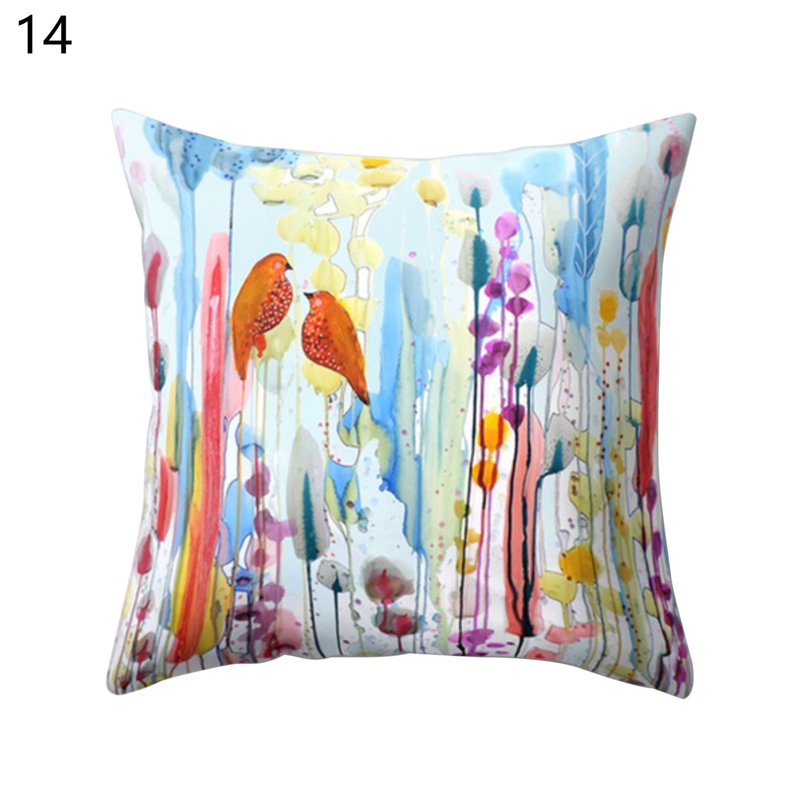 Cushion Case Wrinkle Free Oil Painting Bird Printed lowcase