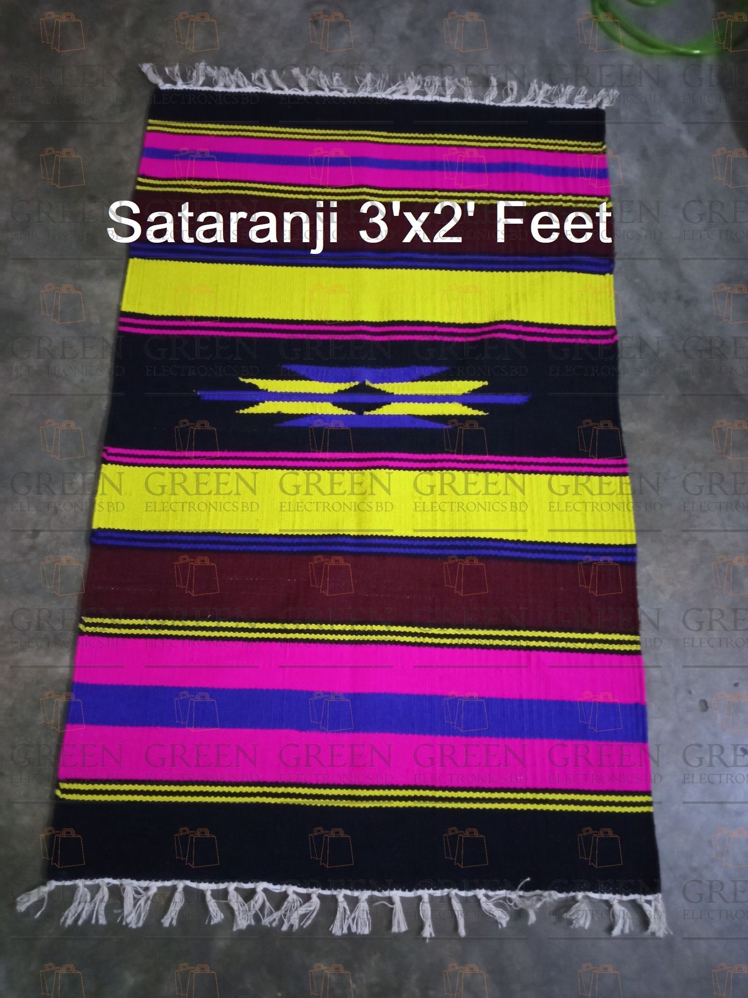 Multicolor Hand Made Sataranji 3'x2' Feet Carpet Paposh Full Washable Wool Fabric Door Floor Mats For Household Office Use