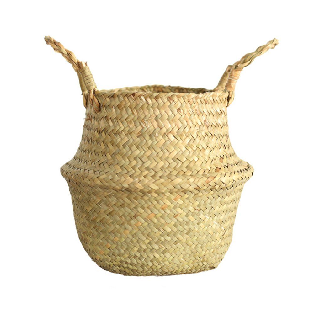 MA Nordic Seaweed Woven Flower Basket Flower Pot Folding Storage Basket Dirty Clothes Basket Multifunctional