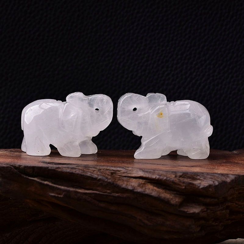 1PC Natural Crystal Colorfull Elephant Hand Carved Animal Rare Gemstone Natural Stones And Mineral Health Home Decor DIY gifts