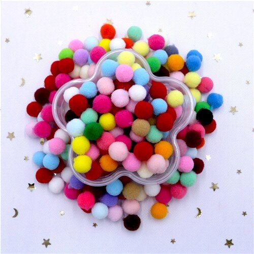 500 Pcs/ Bag Multi Colors 8mm Pompoms Balls for DIY Party Home Garden Wedding Decoration Garment Sewing Kids Toys Accessories