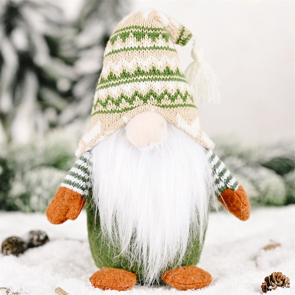 1 pcs Christmas Decoration Supplies Knitted Non-Woven Standing Faceless Doll Christmas Decor for Home Decor Xmas Ornaments New Year for home