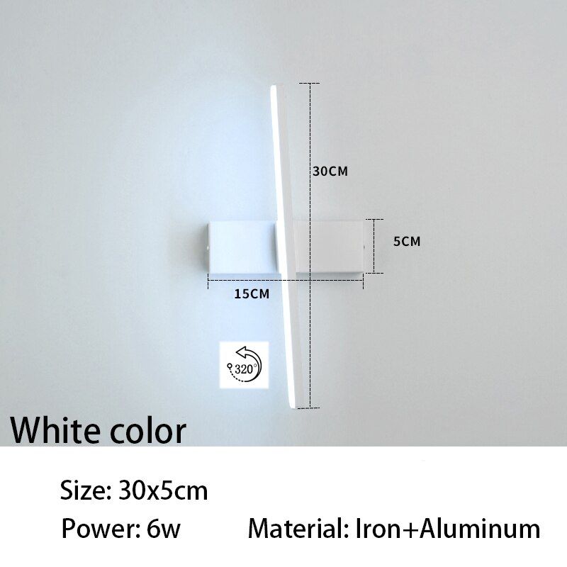 Gleam Modern Minimalist Wall Lamps Living Room Bedroom Bedside Luster LED Indoor black white Lamp Aisle Lighting 90-260V