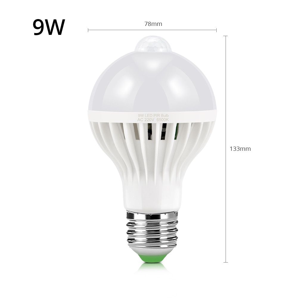 220V 5W 7W 9W 12W 18W PIR Motion Sensor light E27 Motion Detector LED Bulb lamp Stair Hallway Pathway Corridor Night lighting