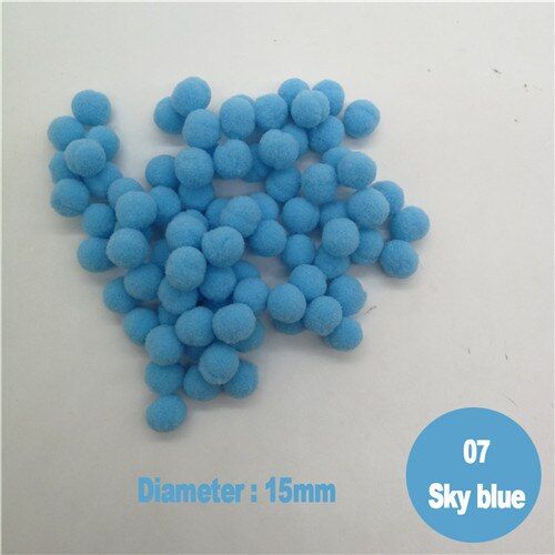 200Pcs 15mm Multi Color Pompom Fluffy Plush Cloth Craft DIY Soft Pon Pom Pon Poms Ball Furball Home Decor Sewing Supplies Craf