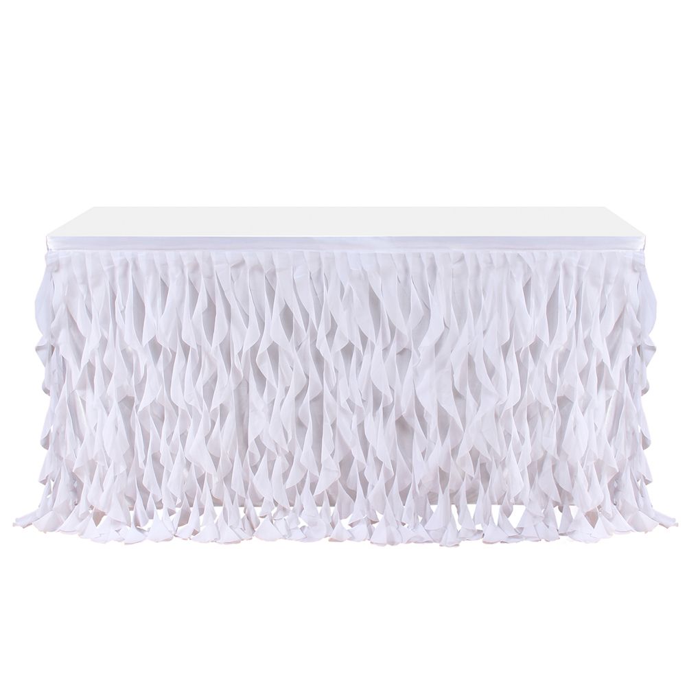 Yfashion Solid Color ulle able Skirt for Wedding Party Decoration