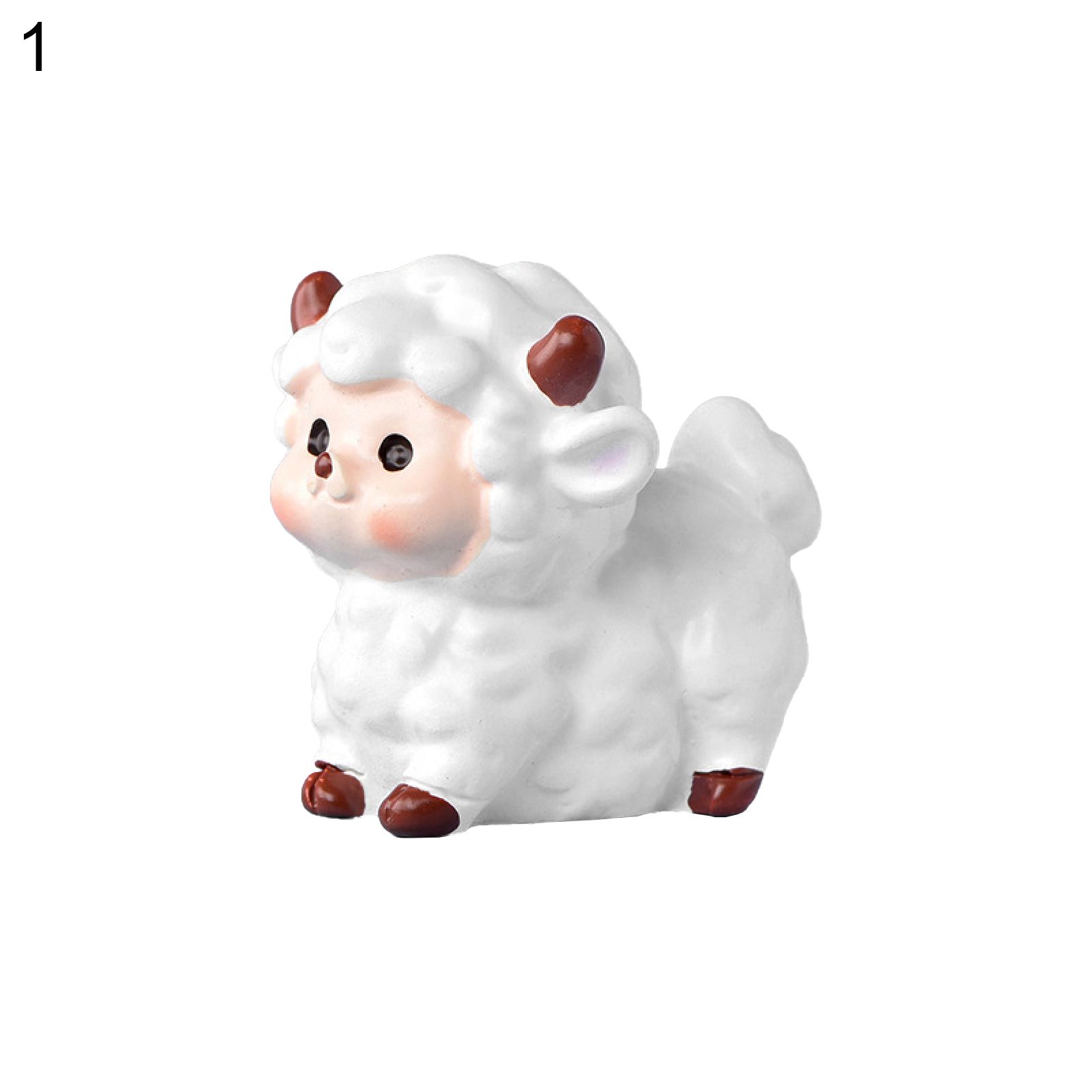 Livecity Sheep Shape Decoration Cute Nice-looking Small Micro Landscape Moss Succulent Miniature Small Ornament for Home