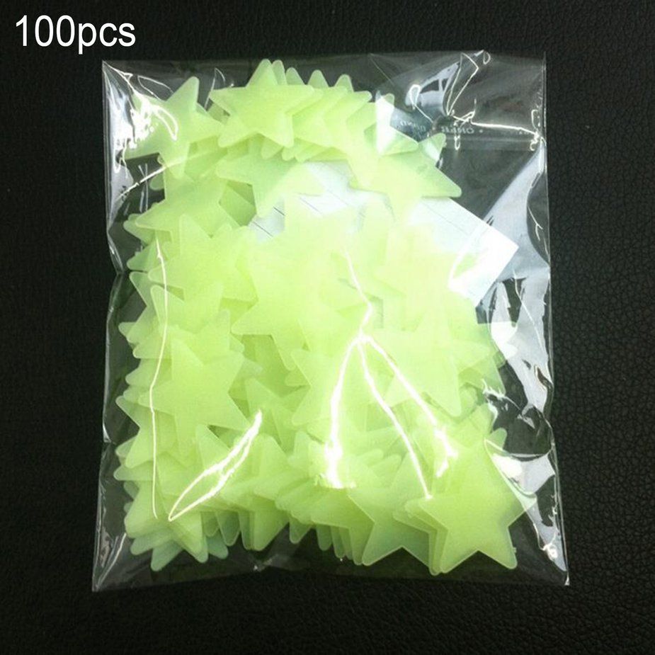 100PCS Star Wall Sticker Fluorescent Kids Bedroom Ceiling Star Wall Stickers