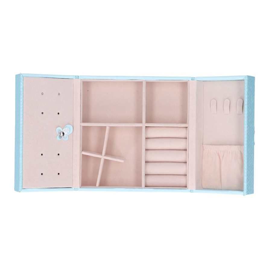 Chenmeng La Jewelry Box Fashionable PU Leather Necklace Pendant Earring Organizer Display Case 15x15x6.5cm