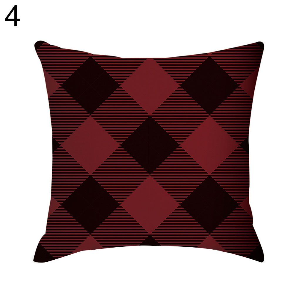 Plaid Grid Square Throw Pillow Cover Cushion Case Linen Home Car Office Decor