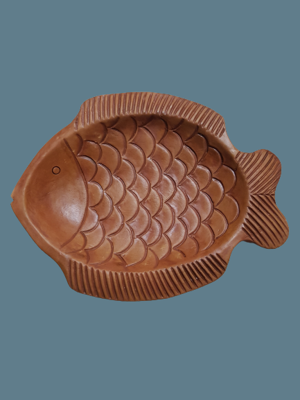 Clay Fish Deg. Try W /Box (Kosh Col.) (মাটির মাছের বাটি)