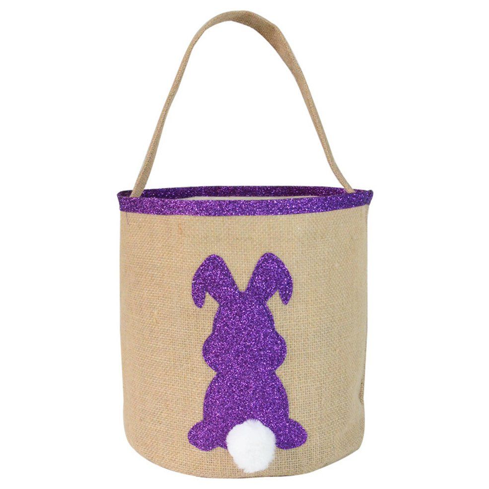Linen Round Bottom Easter Bunny Gift Bag Cornucopia Easter Children's Gifts