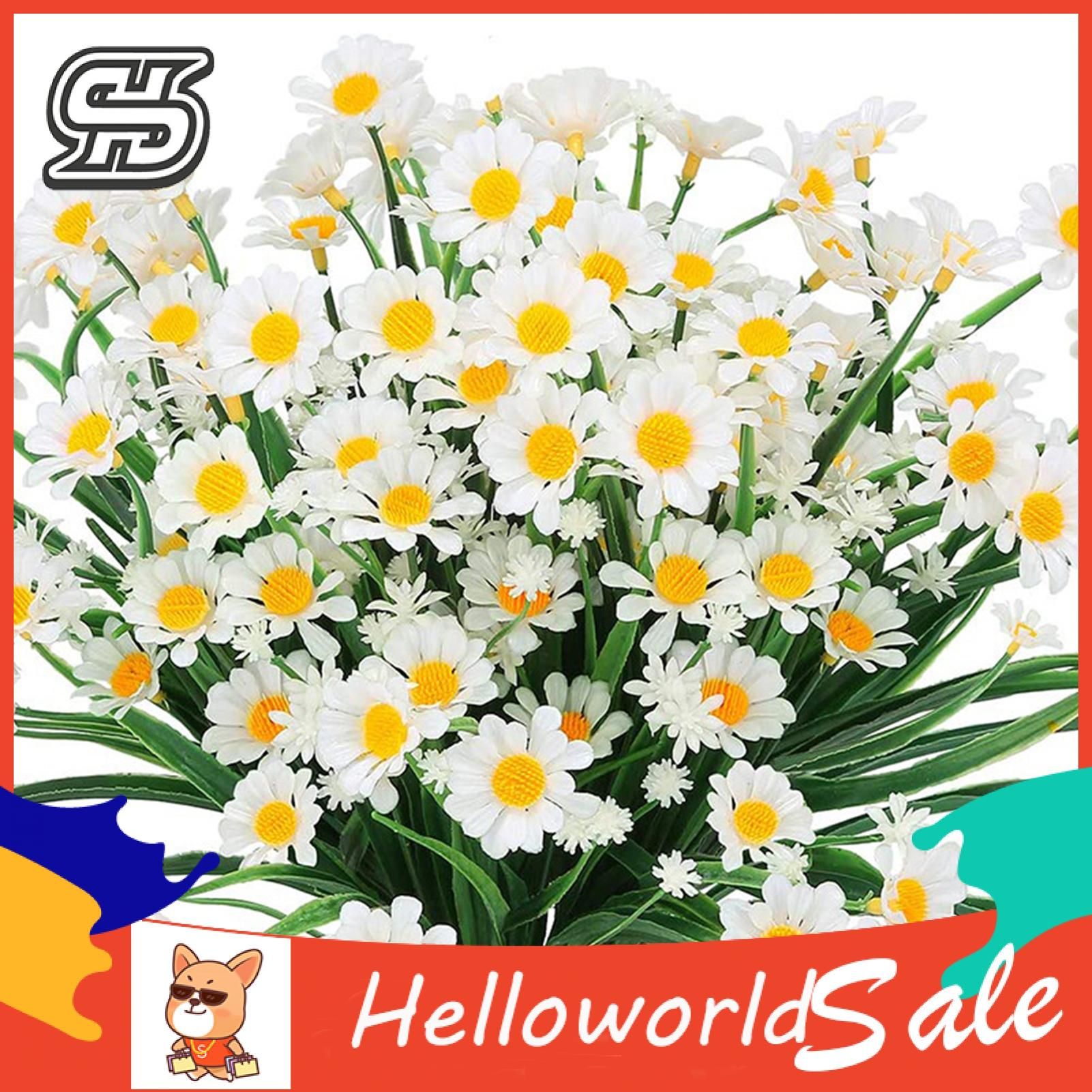 HelloWorld Simulation Flower UV-resistant Greenery Shrub Faux Cemetery Flower
