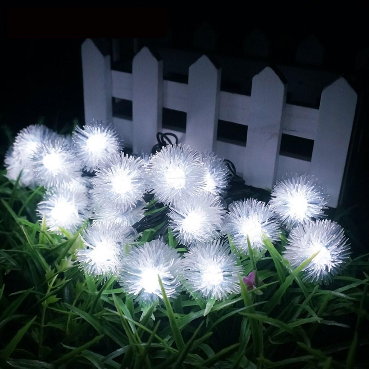 5m Portable Solar Powered 20-LED Fair String Lights for Outdoor Garden Christams Festival Holiday Lighting White Light