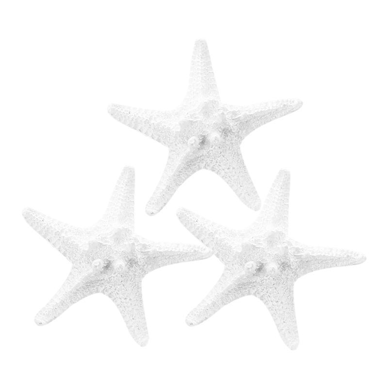 Fashion 3Pcs Resin Starfish Tropical Ornament Beach Ocean Sea Star Creative Home Party Decoration