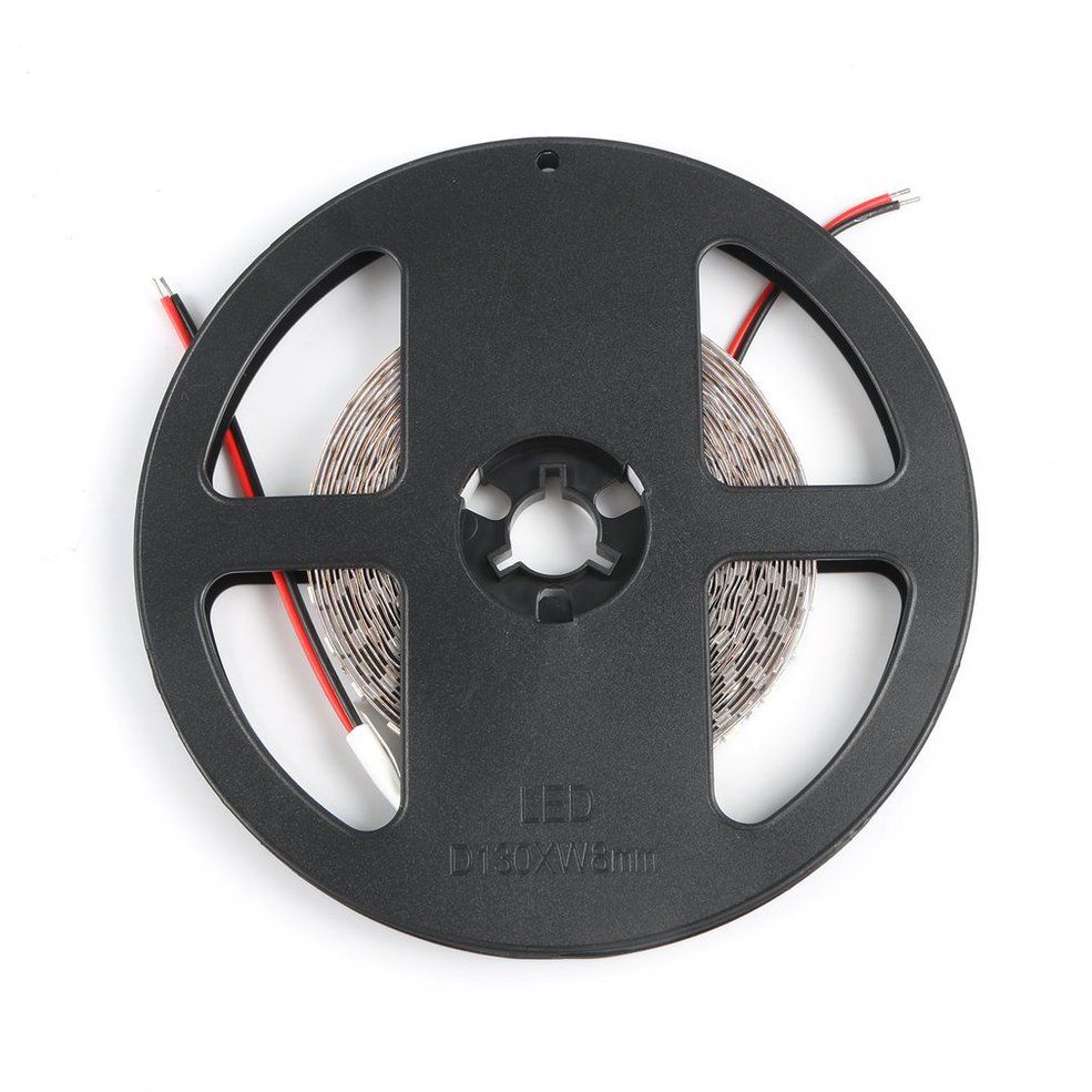 5M 16ft 3528 SMD Non-Waterproof 600 LEDs Flexible Light LED Sticky Strip 12V-white with black
