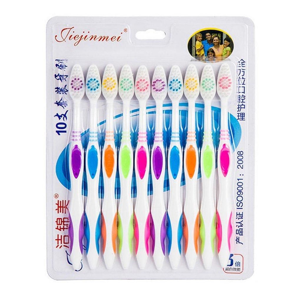 LALA 10Pc/Pack Bamboo Charcoal Toothbrush Soft Bristle Nano Toothbrushes