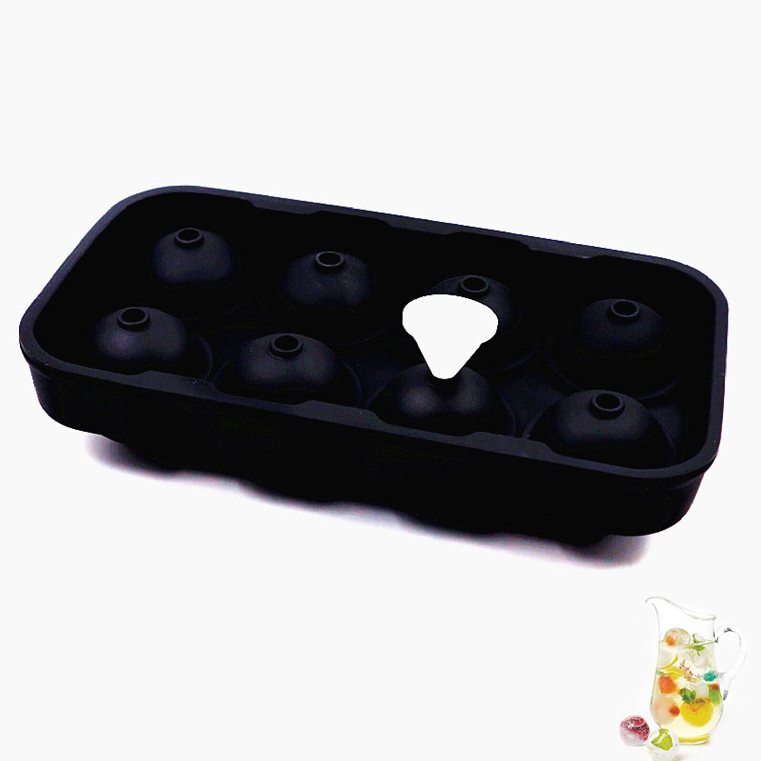 Ice Cube Trays Release Silicone 8 Grids Ice Trays with Spill-Resistant Removable Lid Stackable DIY Home Ice Cube Molds with Small Funnel for Chilled Drinks