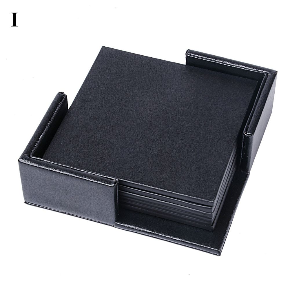 6Pcs Faux Leather Marble Coasters Cup Mat Pad Holder Plemat Dining le Decor