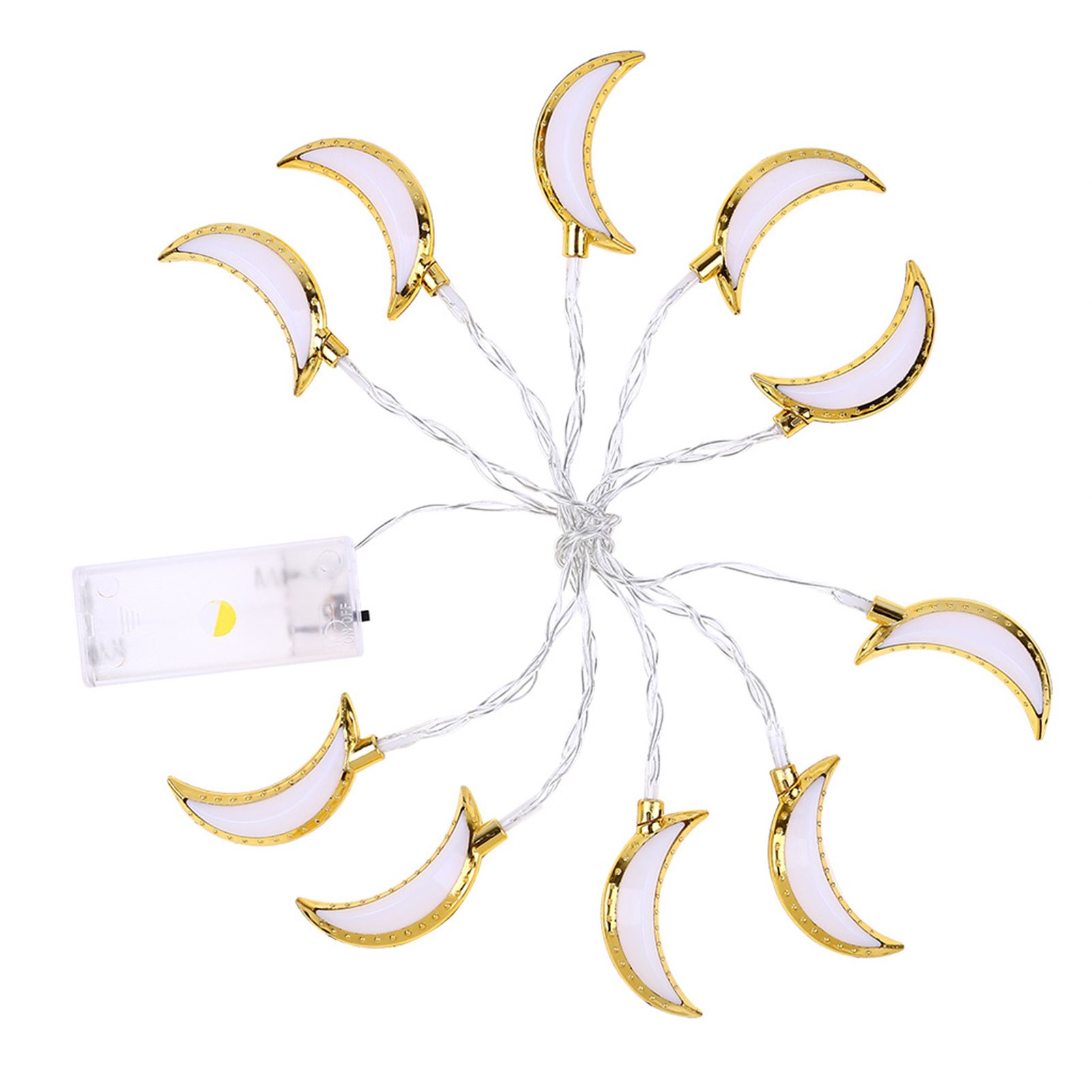 Lamp String Moon Shape Anti-deform Metal Curtain Light String for Home