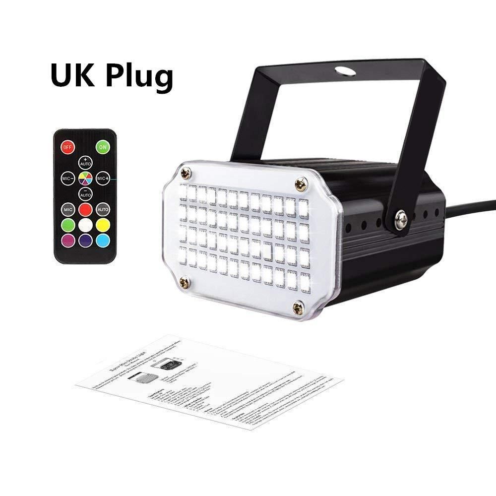 48LEDs 7Colors Strobe Light with Remote Sound Activated Super Bright Flashing Stage Light for DJ Party Show Club Disco