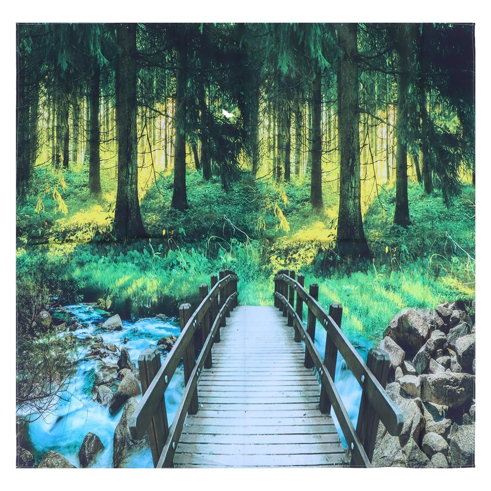 Tapestry Polyester Fabric Exquisite Workmanship Lightweight Forest Landscape Pattern Hanging Carpet Easy To Clean Home