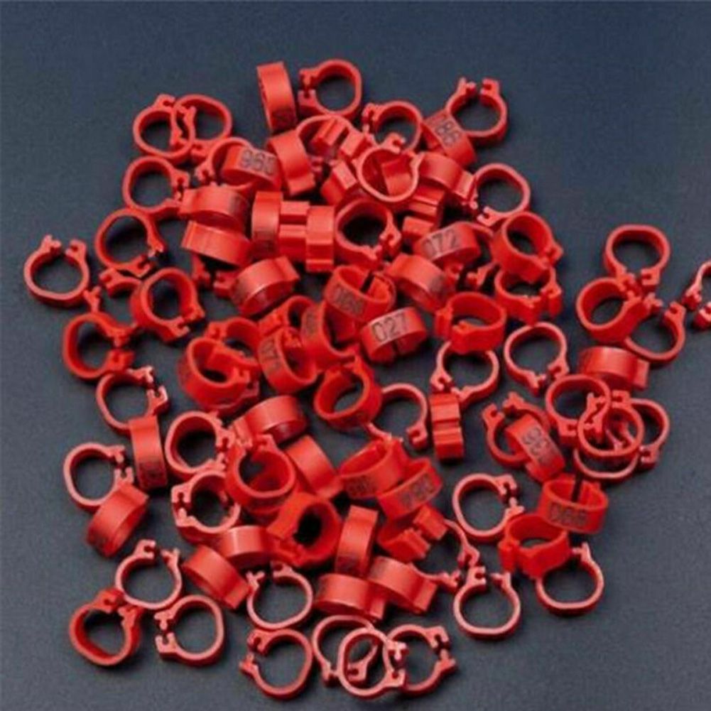 Yfashion 100Pcs Bird Rings Digital Identification Leg Bands For eon Parrot Poultry Clip Rings Number