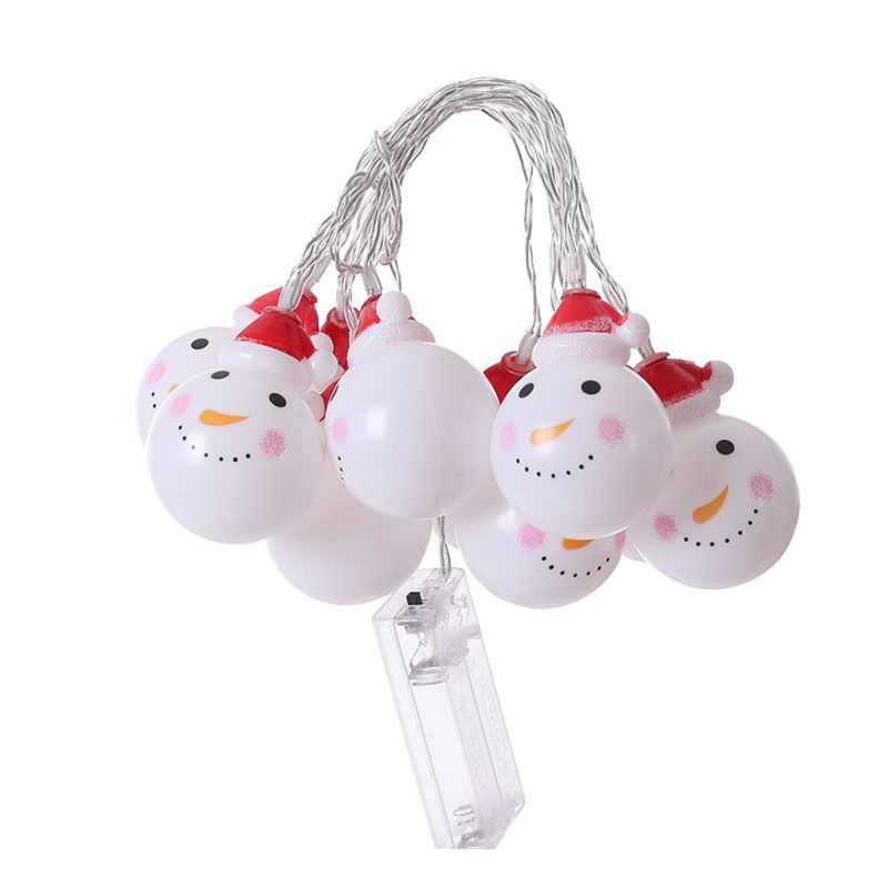 Snowman Christmas Lights,4.9Ft 10 LEDs, Operated Indoor Outdoor Lights Decorations for Home, Patio Festival Party