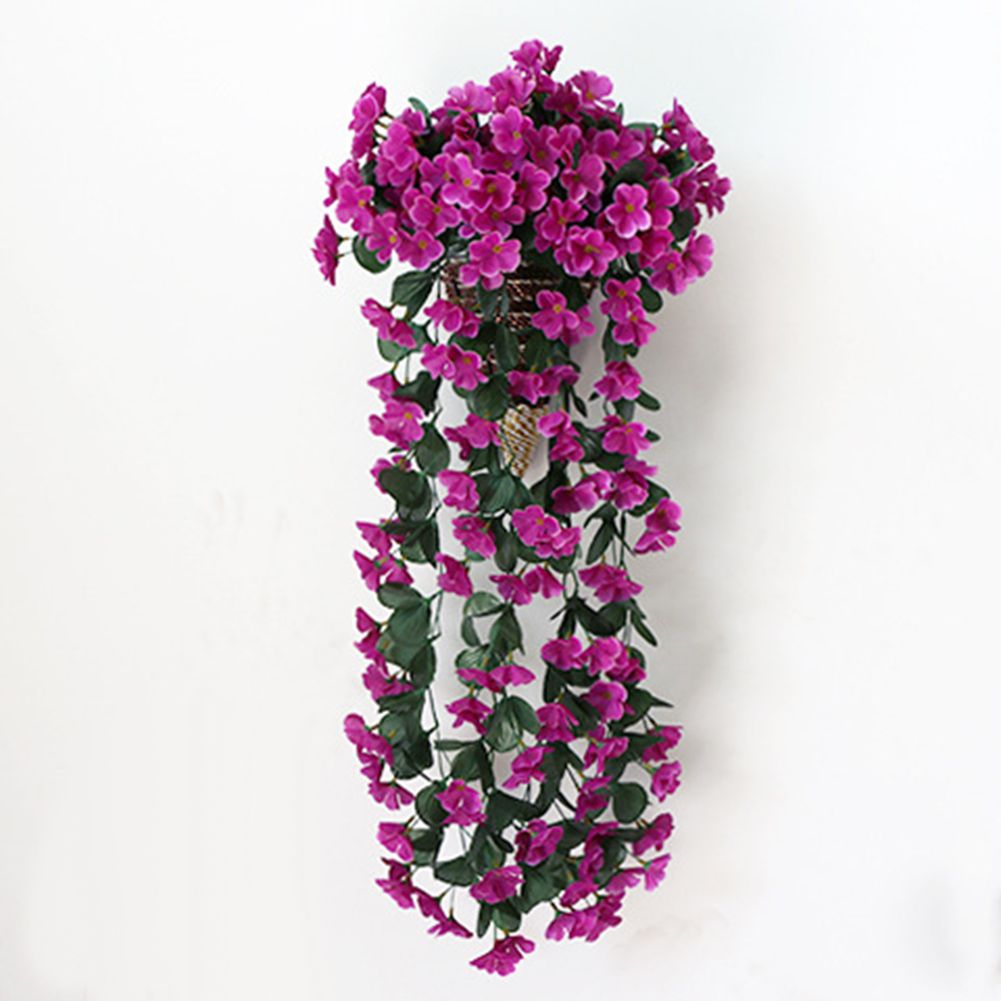 220Pcs Heads/1 Bouquet Five-Petal Artificial Violet Flower Bracketplant Hanging