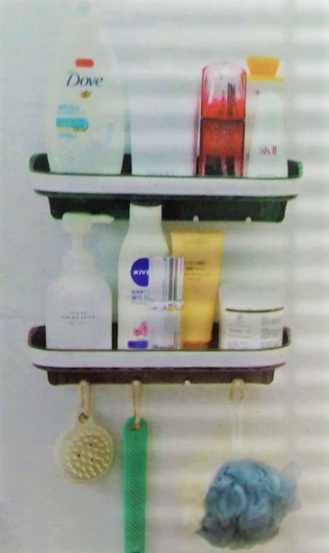 wall shelf multiple hook storage