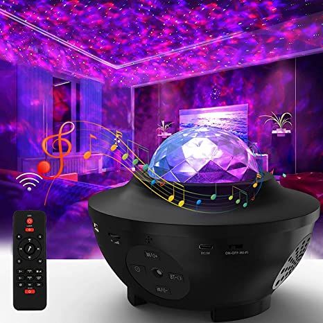 USB LED Star Night Light Music Starry Water Wave LED Light Projector Bluetooth Sound Activated Projector Decoration Light Projector