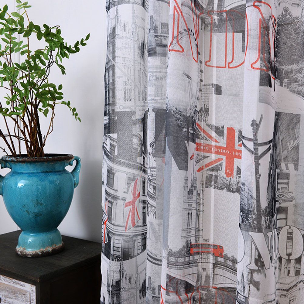 Yfashion Door Window ulle Curtain Drape Panel Sheer Scarf Valances Drapes In Living Room e Decor Style:Cotton and linen