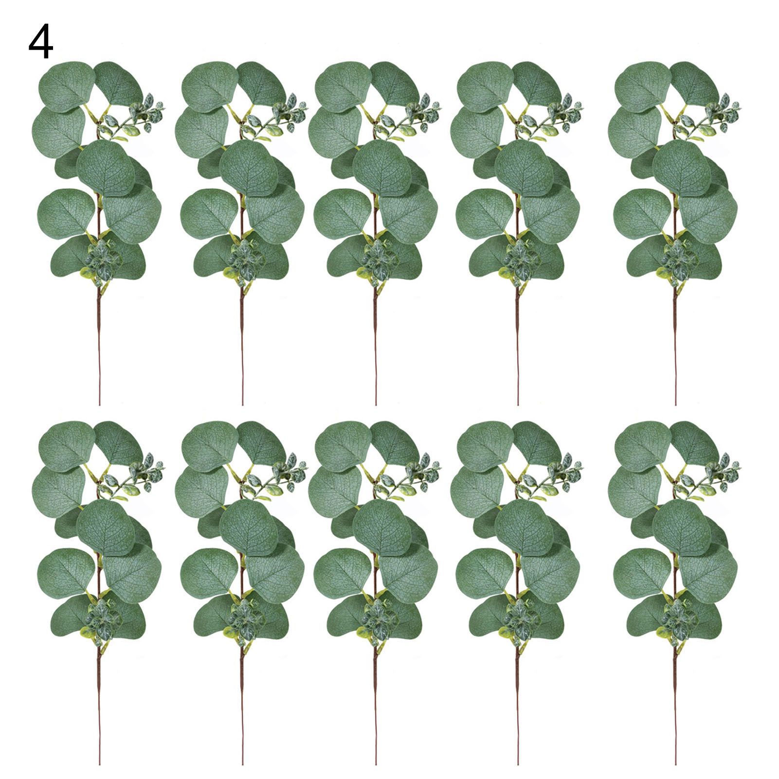 Faux Silk Flowers Delicate Elegant Artificial Eucalyptus Stems with Fake Leaves