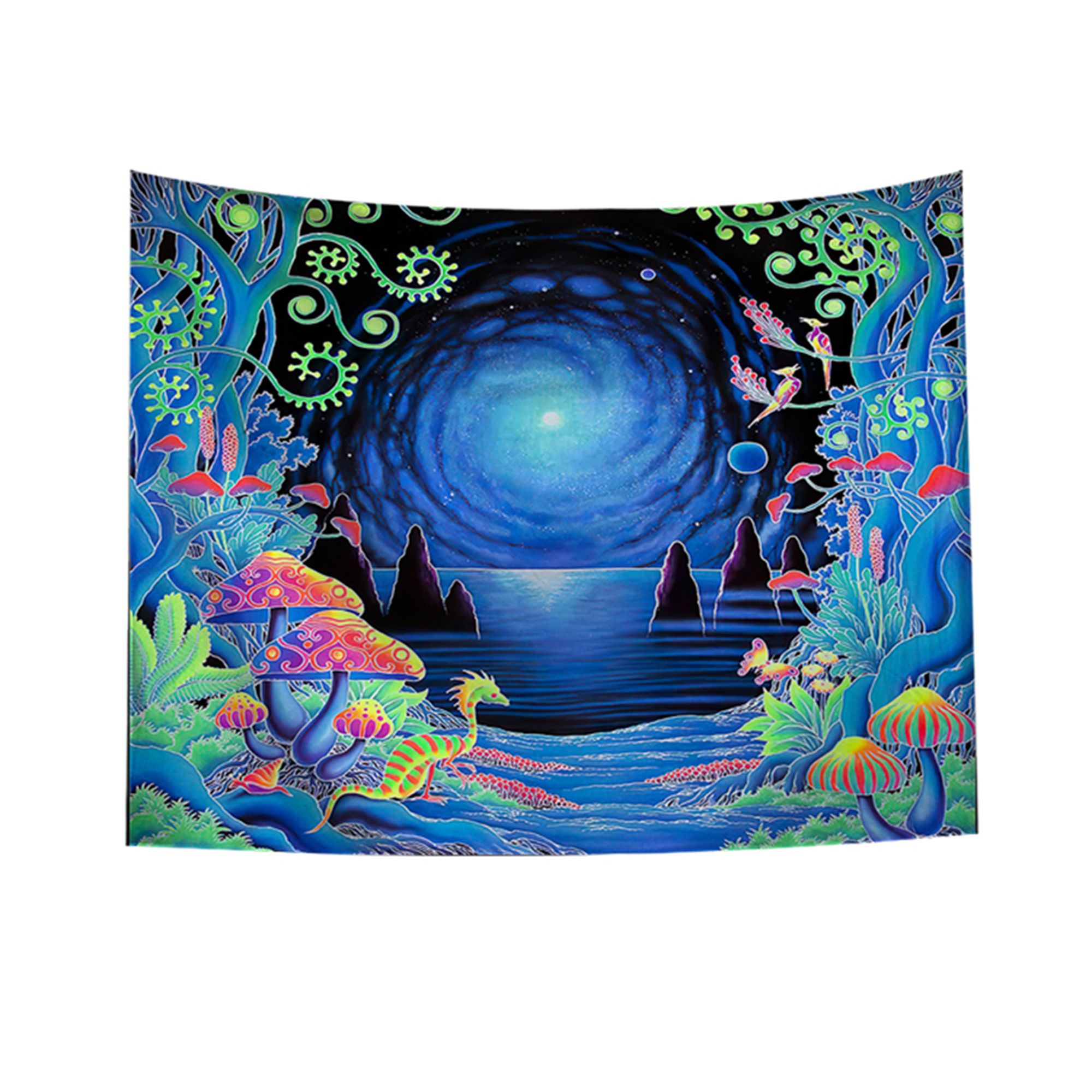 Tapestry Wall Hanging, Bohemian Psychedelic Art Tapestry Decorative Background for Living Room Bedroom