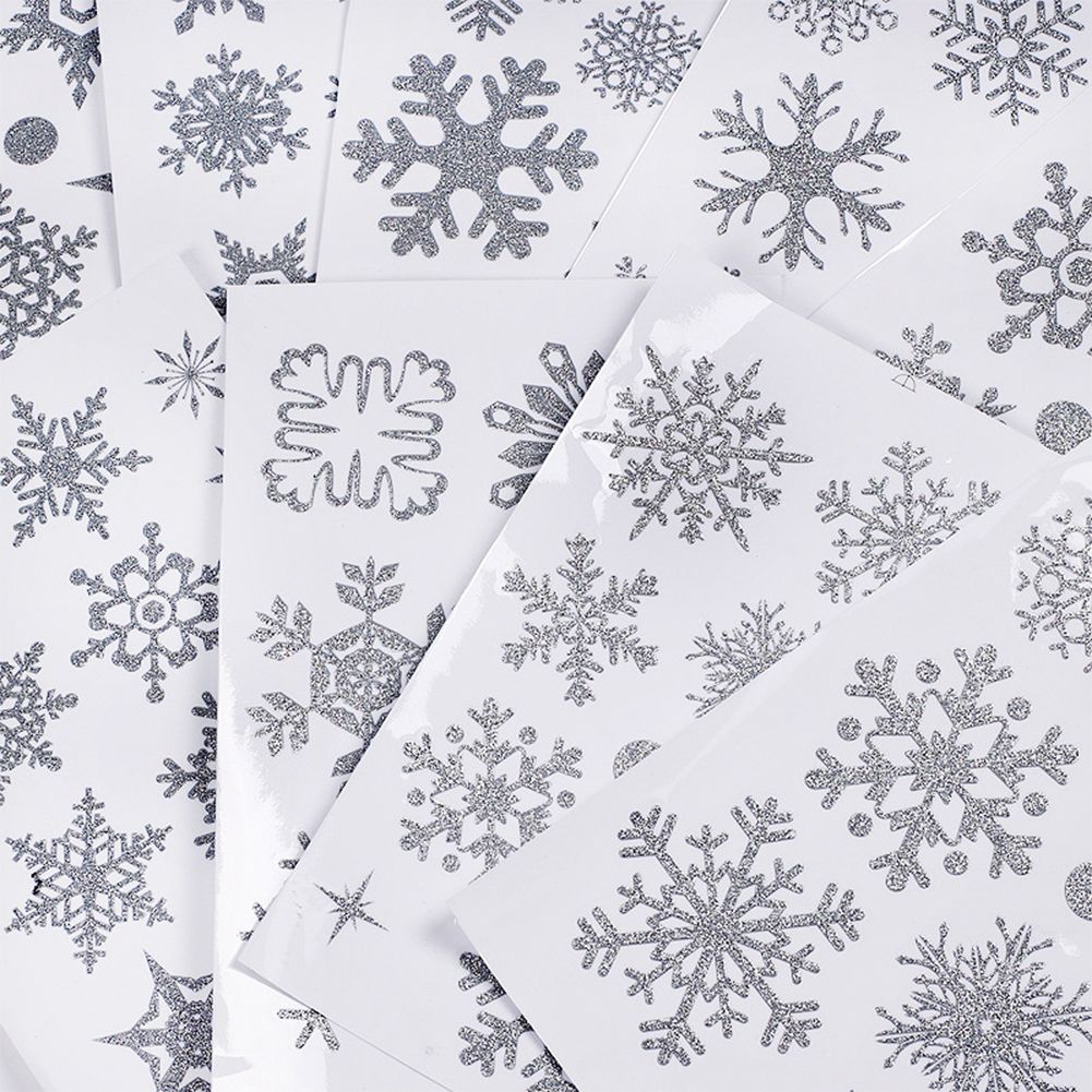GC 1 Set Of Christmas Snowflake Window  Stickers Static Clings For Window Glass Door Decoration specification:Red snowflake 20*30cm*9