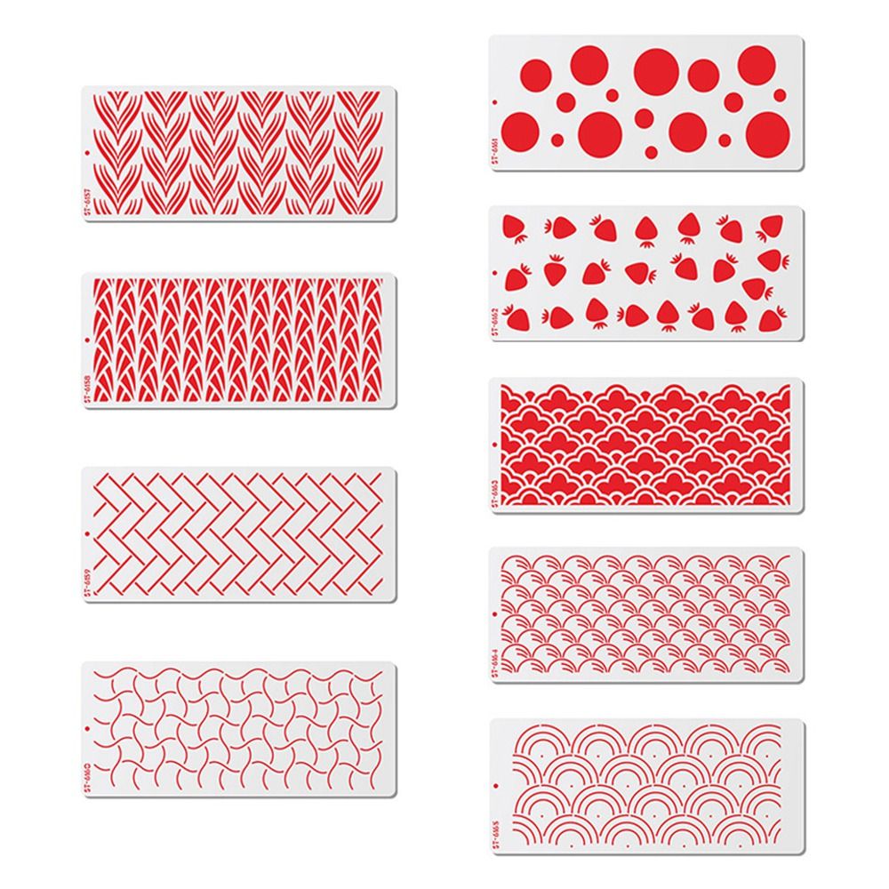 5Pcs Wheat Ear Printing Sugar Sieve Mold Fondant Printing Template Wedding Cake Edge Decoration Template Baking Tool B