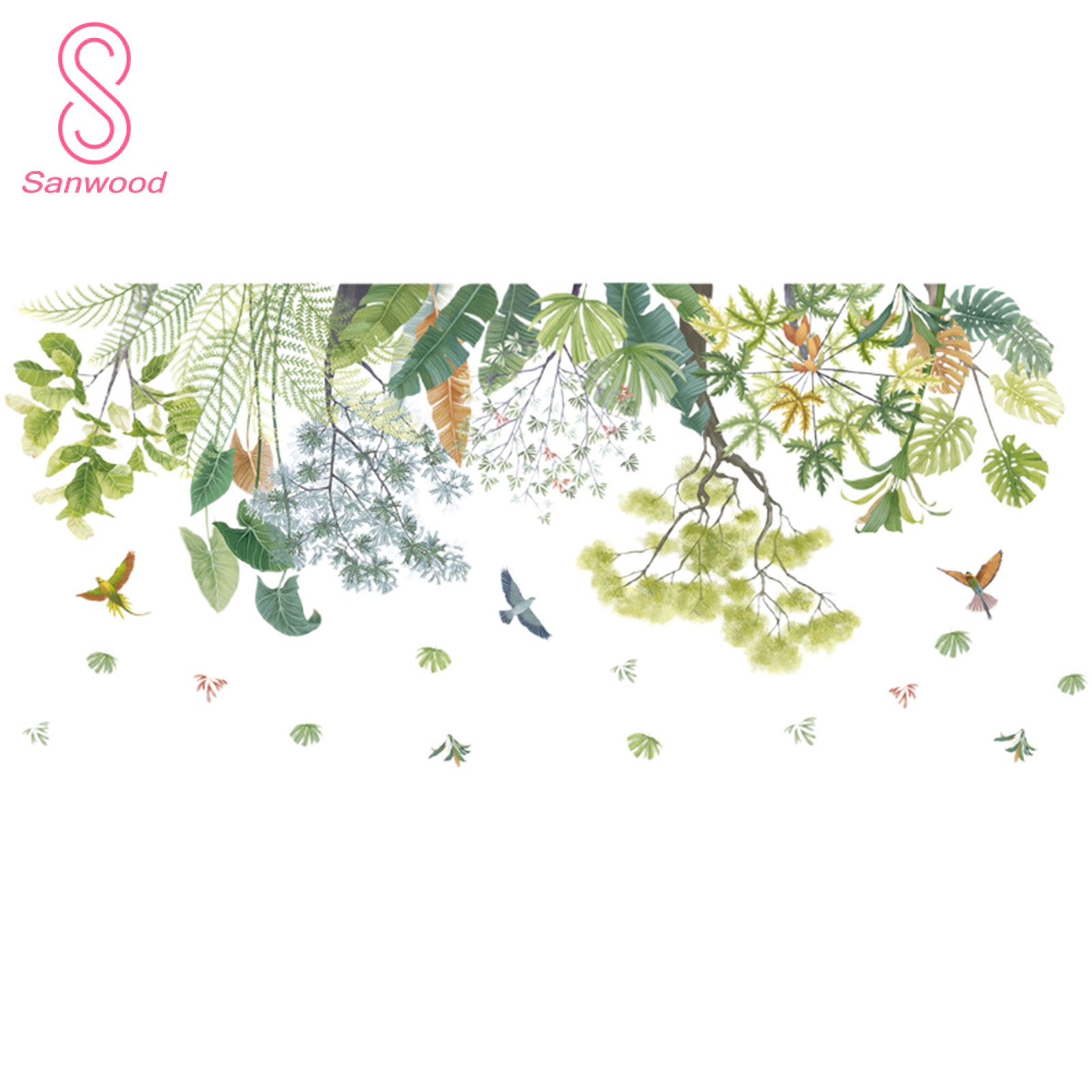 Window Sticker Pattern Green Leaf Art Mural Sticker