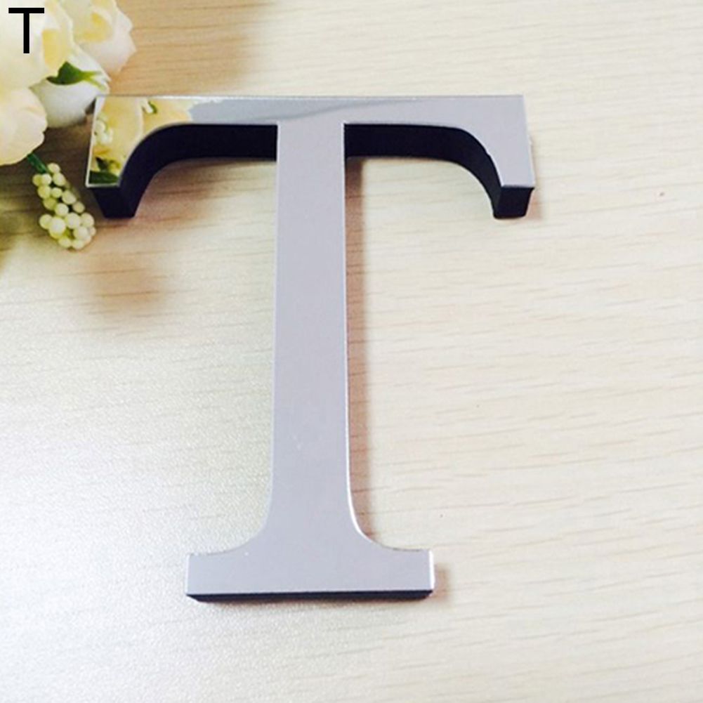 Fashion English Letters Alphabet DIY Art Mural Home Decor Mirror Wall Stickers