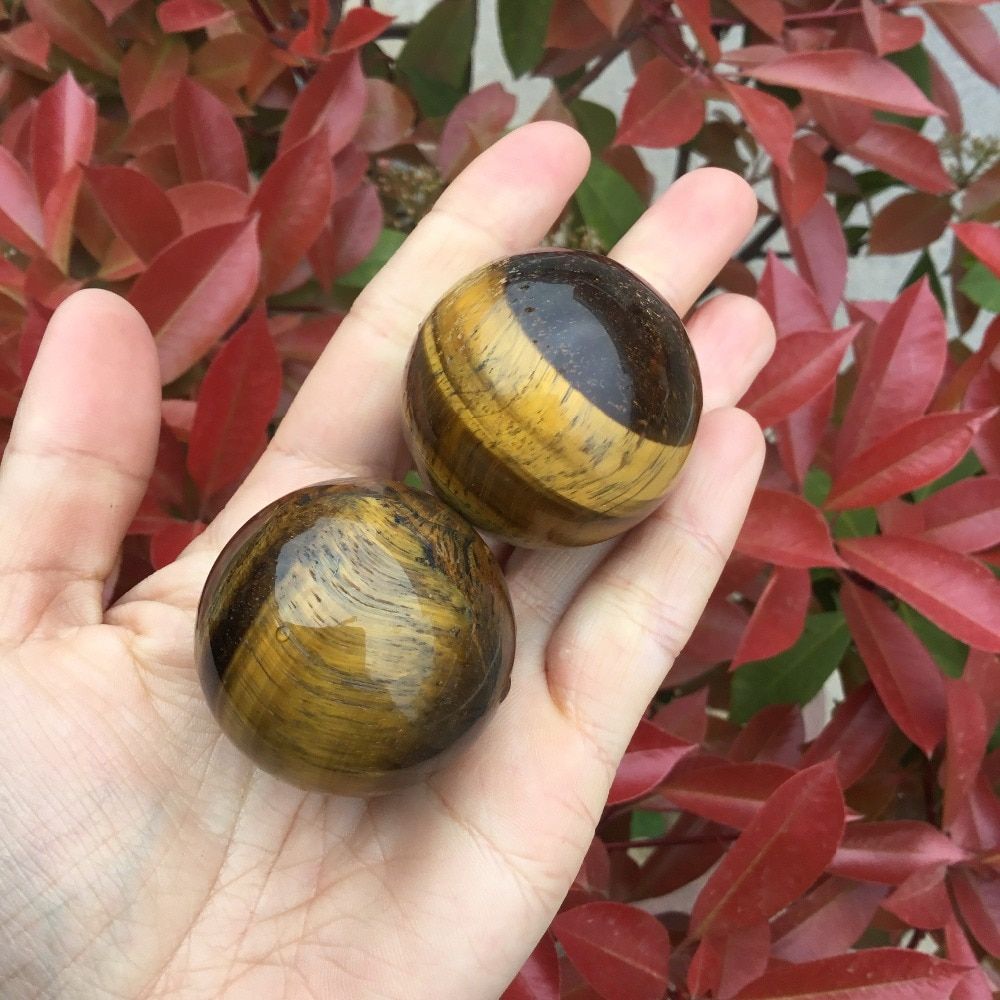 Natural Yellow Tiger Eye Sphere Gemstone Crystal Balls For Decoration