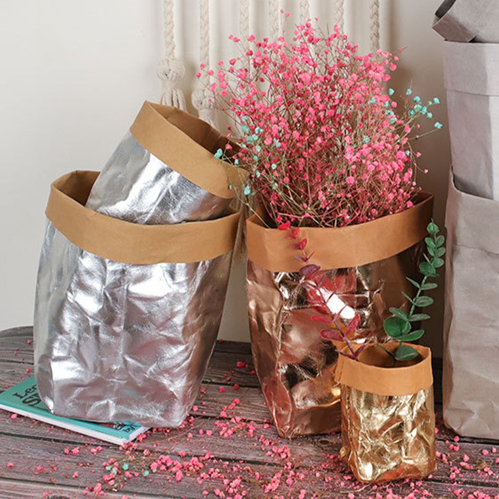 Flower Storage Pouch Lightweight Colorful Visual Effect Storage Bag